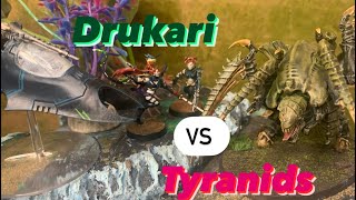 Tyranids Vs Drukari Warhammer 40K Battle Report warhammer 40k battlereport [upl. by Vasili884]