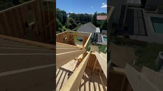 Rafters just installed building home addition carpentry construction [upl. by Ydospahr257]