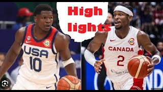 Highlights of the basketball match between the US amp Canada on July 10 2024 [upl. by Ettenad]