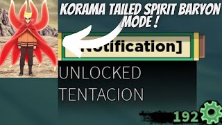 Unlocking Baryon Mode Of Korama Tailed Spirit in Shindo Life  RELLGames [upl. by Norrehs240]