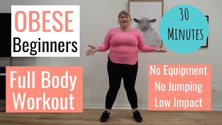 PLUS SIZE Full body Workout  Obese Beginner Workout Low Impact  No Equipment  No Jumping [upl. by Rebme696]