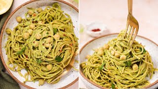 Herby Lemon Tahini Pasta  15 minute vegan recipe [upl. by Leidba596]