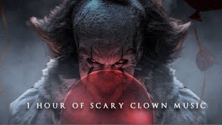 1 Hour of Scary Clown Music  Halloween Music [upl. by Nwahsram]