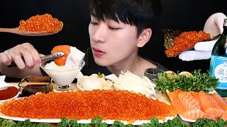 연어알500g 소주에 연어까지 리얼사운드먹방 Salmon Roe Mukbang ASMR Eating Show イクラ 鲑鱼子 Trứng cá hồiИкра [upl. by Pedersen776]