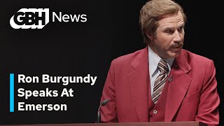 Will Ferrell as Anchorman’s Ron Burgundy Speaks At Emerson College [upl. by Leeban625]