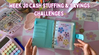 WEEK 20 BUDGET CHECKIN CASH STUFFING amp SAVINGS CHALLENGES [upl. by Lightman91]