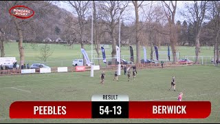 RUGBY REPORT  PEEBLES v BERWICK  NATIONAL 2  27124 [upl. by Yeslehc]