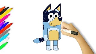 How to Draw Bandit  Bluey [upl. by Marlee]