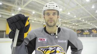 Faceoffs with Predators Center Paul Gaustad [upl. by Atilrahc]