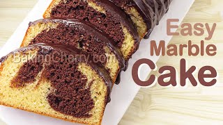 VANILLA amp CHOCOLATE MARBLE CAKE Recipe  Soft and fluffy cake with Ganache Frosting  Baking Cherry [upl. by Burkitt]