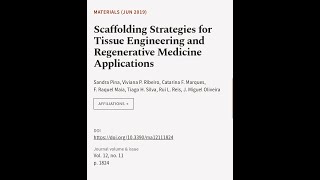 Scaffolding Strategies for Tissue Engineering and Regenerative Medicine Applications  RTCLTV [upl. by Ajad]