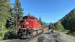 CPKC 112 Intermodal W UP SD70AHT4 DPU  Yale BC Canada 14JUL24 CP AC4400CWM 8143 Leading [upl. by Homovec]