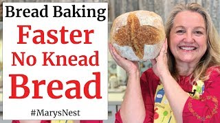 Faster No Knead Bread  Beginner Crusty Artisan Bread Recipe [upl. by Ihcas]