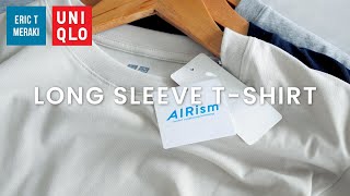 UNIQLO HAUL Mens AIRism Cotton Long Sleeve TShirt Review  Info amp Fit Guide [upl. by Notnert339]