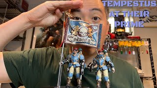 Unboxing amp Review of JoyToy x Warhammer 40K Astra Militarum Tempestus Scions Command Prime amp Banner [upl. by Stieglitz]