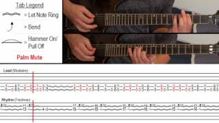 How to Play Sweating Bullets by Megadeth With OnScreen Tabs  Guitar Tutorial [upl. by Bogusz246]