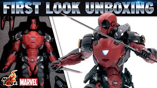 Hot Toys Armorized Deadpool Marvel Figure Unboxing  First Look [upl. by Ecidnak]