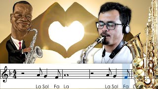 Sax alto  Carinhoso Pixinguinha partitura com notas [upl. by Roch]