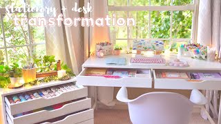 Desk  stationery organization makeover ✨🌿 back to school 2021 [upl. by Flieger]