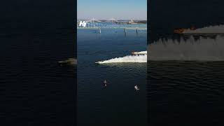 Four H1 Unlimited hydroplanes hit turn 1 in the TriCities at 180 mph [upl. by Deering]