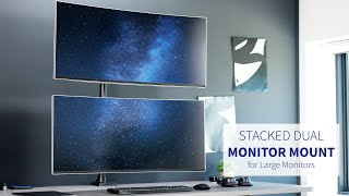 STANDV200T Dual Ultrawide Vertical Monitor Desk Mount with Arms by VIVO [upl. by Lotsirhc]