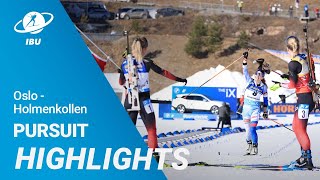 World Cup 2122 Holmenkollen Women Pursuit Highlights [upl. by Anitnamaid640]