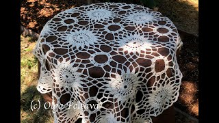 How to Crochet Lacy Tablecloth with Motifs EASY Crochet Pattern Crochet Video Tutorial [upl. by Merete]