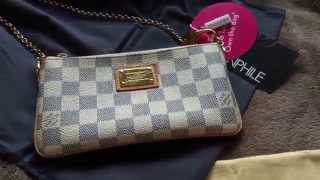 Louis Vuitton Damier Azur Milla PochetteClutch MM Unboxing [upl. by Socin]