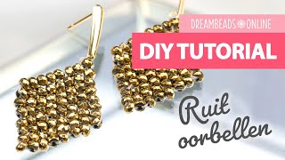 Oorbellen maken  Hematite ruit oorbellen  DIY tutorial  Dreambeads Online [upl. by Jr]