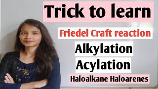 Friedel Craft reaction alkylationacylation Haloalkane Haloarenes class 12 [upl. by Caldera]