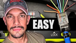 How To Crimp Shielded CAT6A with Passthrough RJ45s Tutorial [upl. by Ahtel]