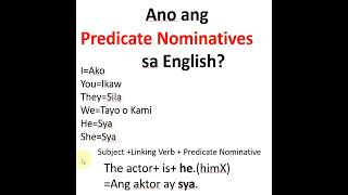 Ano ang Predicate Nominative sa English Ei tv shorts [upl. by Lias137]