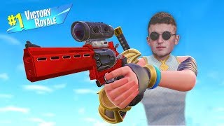 Getting VICTORY ROYALES ON FORTNITE NEW SCOPED REVOLVER [upl. by Ralaigh313]