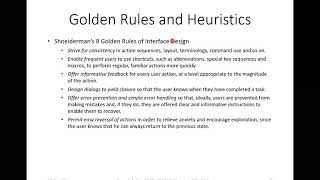 Golden Rules amp Heuristics  Shneiderman’s 8 Golden Rules Norman’s 7 Principles UIMS [upl. by Auqcinahs]