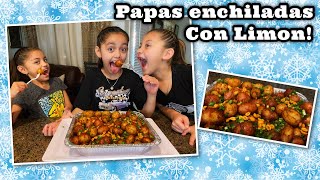 Papas Enchiladas con limon  Spicy baby potatoes recipe [upl. by Lenhart]