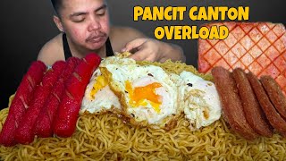 Pancit canton  egg  chicken spam  hotdog  Pancit Canton Mukbang  Mukbang Philippines [upl. by Atena250]