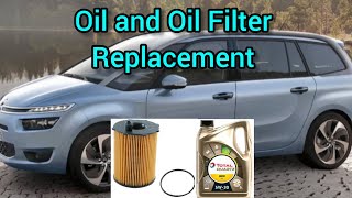 CITROEN PICASSO OIL AND OIL FILTER REPLACEMENT👍 [upl. by Oigaib]