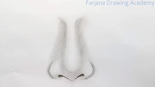 How to draw nose for Beginners EASY WAY TO DRAW A REALISTIC NOSE [upl. by Tibbitts]