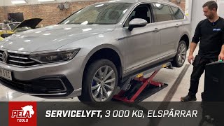 Servicelyft 3 000 kg elspärrar från PELA Tools [upl. by Bullivant]