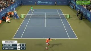 Jerzy Janowicz suffers a game penalty vs Shapovalov three code violations in a blink [upl. by Enaillil75]