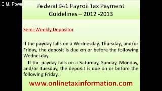 Federal 941 Payroll Tax Payment Guidelines [upl. by Vania]