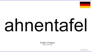 How to pronounce Ahnentafel German [upl. by Nilra]