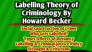 Labelling Theory by Howard Becker  Sociological Theory of Criminology  Outsiders  CSS Aspirants [upl. by Radu821]