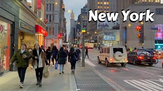 New York City January 2023  NYC 4k Night Walk  Manhattan Walking Tour [upl. by Htebharas]