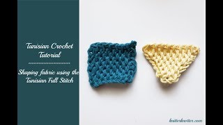 Tunisian Crochet Tutorial  Shaping fabric into a triangle using the Full Stitch  Left handed [upl. by Tecil]