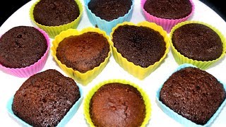 How to Make Chocolate Cup Cakes Recipe without Oven English Subtitles [upl. by Einahpad634]