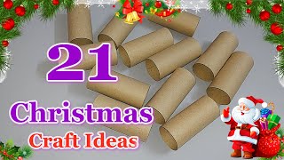 21 Easy Low cost Christmas Decoration ideas from waste empty rolls  DIY Christmas craft idea🎄202 [upl. by Georgi444]