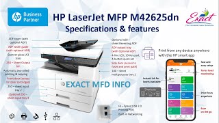 HP LaserJet MFP M42625dn Specifications amp features A3 size Black and white machine with Low price [upl. by Eiznil]