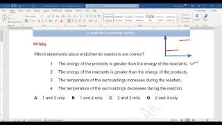 Endothermic and Exothermic Reactions MCQ 10 [upl. by Eatnom]