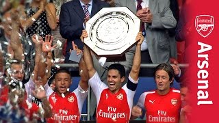 Arsenal v Man City Community shield pitch side celebrations [upl. by Meng]